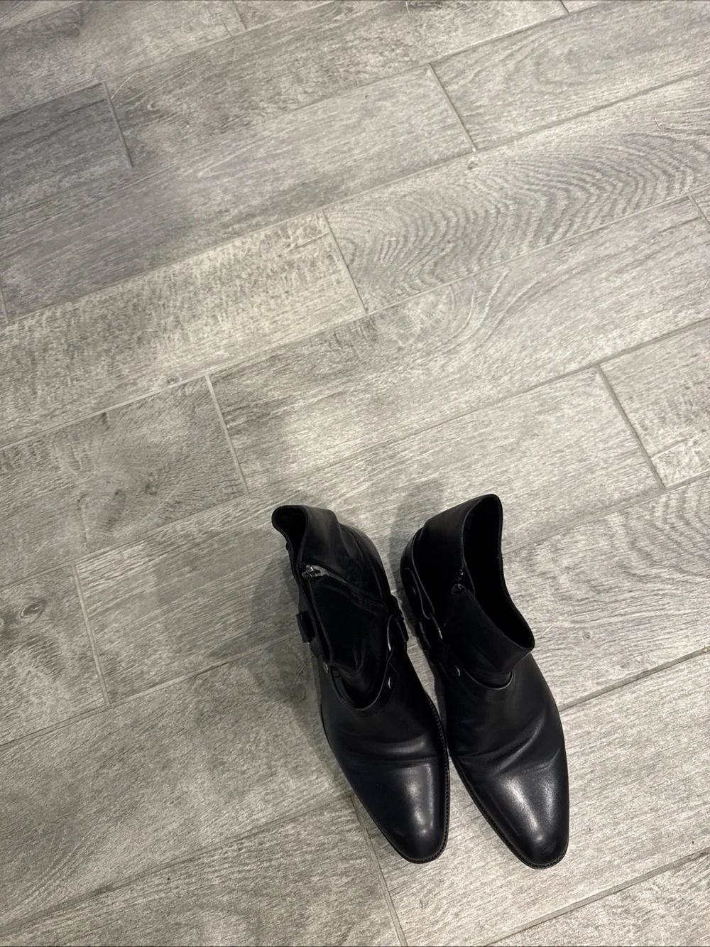 Authentic Yves St Laurent jodhpur ankle boot in smooth calfskin leather